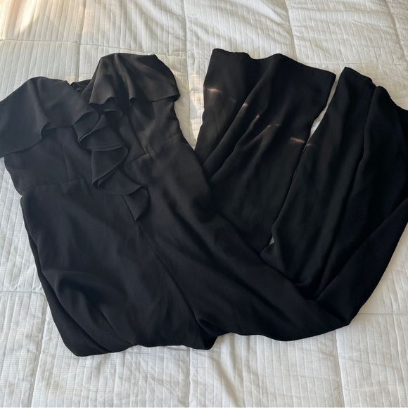 Chelsea28 black strapless jumpsuit with ruffles and sweetheart neckline - Picture 3 of 8